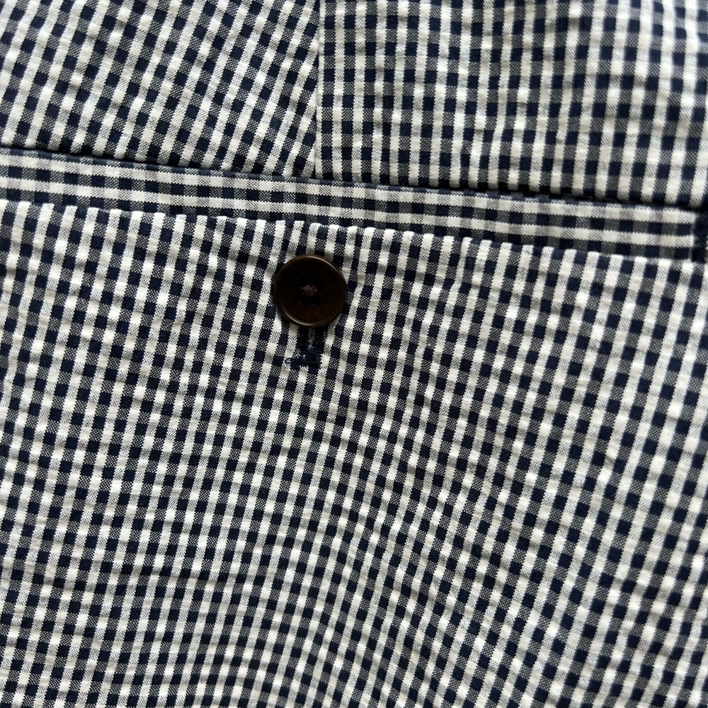Banana Republic Aiden Short Chino Cotton Flat Front Gingham Men's Size 34 - Picture 9 of 9